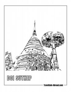 Doi Suthep: Located near Chiang Mai, Doi Suthep is a mountain that offers breathtaking views of the city. Climb the 309 steps to reach Wat Phra That Doi Suthep, a revered temple with a golden pagoda and intricate carvings.