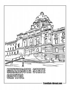 Minnesota State Capitol: A beautiful building with a gold dome that serves as the seat of government for the state of Minnesota.