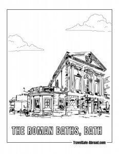 The Roman Baths, Bath: Well-preserved Roman bathing and socializing complex, featuring ancient ruins and a museum.