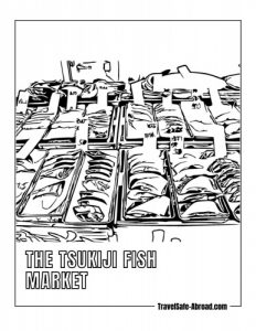 The Tsukiji Fish Market: The largest fish market in the world.