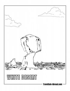 White Desert: An otherworldly desert region featuring surreal chalk-white rock formations.