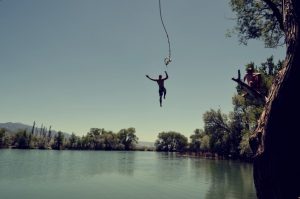 Man jumping in the water